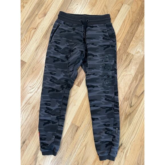 ASRV Rainplus Black Camo Joggers Medium Aesthetic Revolution Drawstring - Picture 1 of 12